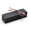 ZUVGEES Vintage Alloy Semi Rimless Reading Glasses Men Women Half Frame Slim Glasses with Stylish Case (Red, 2.50)