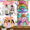 HAPMARS 4 pcs Window Art Suncatcher Kits for Kids Crafts Ages 6-8, Fun Arts and Crafts for Girls Ages 8-12, Creative Activity DIY Toys, Birthday Gifts for 7 Year Old Girl(Rainbow)