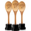3 Pieces Golden Spoon Award Trophies Set Chili Cook Off Wood Spoon Prizes Wooden Laser Engraved Wooden Spoon with Wooden Trophy Base Cooking Baking Gifts for Bake Off Chili (8.66'')