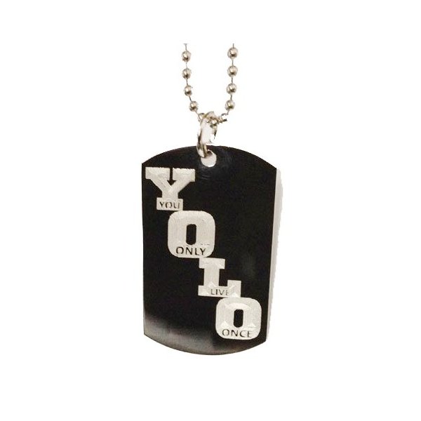 Yolo You Only Live Once Take Care OVO YOLO RAP Rapper Singer - Military Dog Tag Luggage Tag Key Chain Keychain Metal Chain Necklace