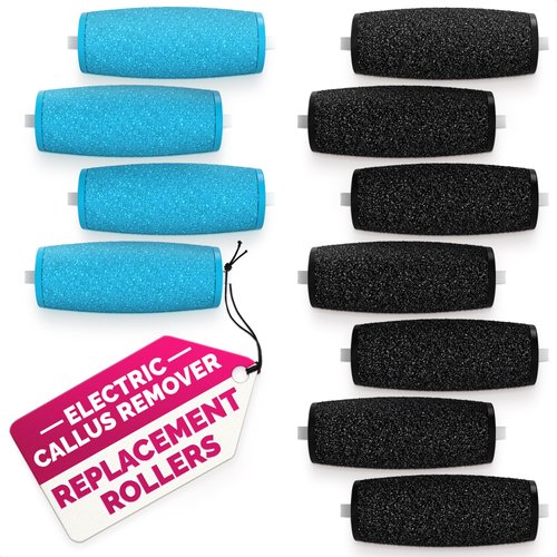 11Pcs Replacement Rollers for Electric Callus Remover for Feet - 7 Extra Coarse and 4 Regular Coarse Foot Callus Remover Tool Calloused Feet Remover Tool - Foot Buffer Electric Foot Callus Remover