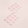 Lifextol French Tip Press on Nails Short Fake Nails Square Stick on Nails Press ons with Adhesive Tabs,24pc Pink Press on Nails French Nails Press on