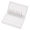 8pcs Flame Cuticle Drill Bit, Cuticle Clean Nail Drill Bit Fine Grit, Russian Manicure Drill Bits, Diamond Nail Bits Set with Case for Nail Salon Manicure Electric File Cuticle Dead Skin Nail Prepare