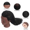 16"Mannequin Head 100% Human Hair Hairdresser Training Braiding Styling Manikin Cosmetology Makeup Manican Doll Display Practice with Stand(Black 16inch A)
