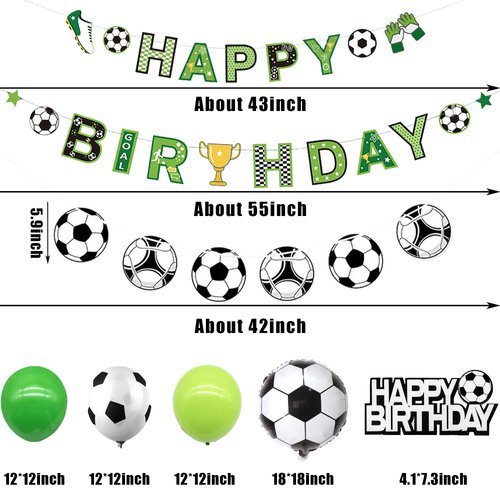 Soccer Birthday Party Decorations Soccer Happy Birthday Banner Soccer Balloons For Men’s Boy’s Soccer Birthday Party Sports Theme Party Football Theme Party Supplies