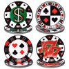 Sunnyray 80 Pcs Casino Party Plates 7 Inch Poker Paper Plates Casino Party Supplies Poker Playing Cards Las Vegas Plates Dinnerware Decorative for Casino Night Club Heart Poker Game Party Supplies