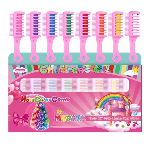 New Hair Chalk Comb for Girls Kids, Washable Temporary Hair Color Dye for Kids Ages 5 6 7 8 9 10+...