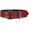 Genuine Leather Dog Collar, Padded Red, 1.5" Wide. Fits 14"-18" Neck Size, Medium