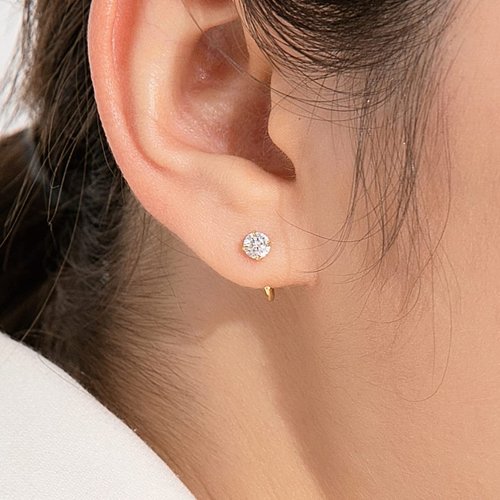 14K Gold Small Huggie Hoop Earrings for Women Cartilage Hypoallergenic Stud | 14k Gold Earrings for Women
