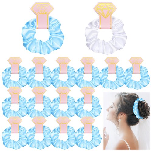 Yuxung 12pcs Satin Bridesmaid Scrunchies Proposal Gifts Elastics Hair Ties Last Toast on the Coas...