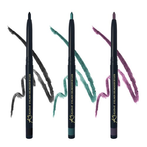 Khasana Eyeliner Automatic Pencil, Glide On, Waterproof, Ultra Smooth & Creamy Application, Long-Lasting, Luminous Formula, Smudge-Proof, Ophthalmologist Tested, Vegan. Pack 3 (St Tropez 44 48 49)