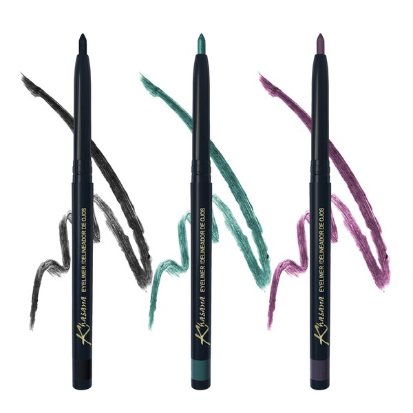 Khasana Eyeliner Automatic Pencil, Glide On, Waterproof, Ultra Smooth & Creamy Application, Long-Lasting, Luminous Formula, Smudge-Proof, Ophthalmologist Tested, Vegan. Pack 3 (St Tropez 44 48 49)