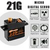 DSPOWER 2PCS 21G Mini Digital Servo, Steering Gear Full Metal Gear Micro RC Servos Motor Kit with 25T Servo Horn for 1/18 1/16 1/14 RC Car Model Boat Fixed-Wing Helicopter Airplane Robot Toy