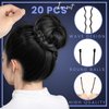 Hair Nets, YGDZ 40pcs Invisible Hair Net for Ballet Buns, Small Bun Net for Ballet, 40pcs U Shaped Pins, 10pcs Hair Elastic Bands, Elastic Edge Mesh, Wig Nets for Dance, Girl, Kid (30cm Black)