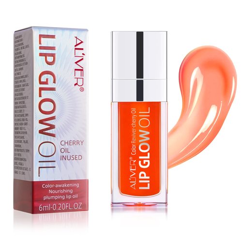 RTEWXLP Lip Glow Oil,Hydrating Moisturizing Plumping Lip Gloss,Long Lasting Nourishing Plumping Lip Oil,Non-sticky Big Brush Head Glitter Shine Primer Lip Tint for Lip Care and Dry Lips (raspberry)