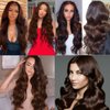 30 30 inch Chocolate Brown Bundles Color #4 Human Hair Bundles Same Length 2 Bundles Dark Brown Body Wave Bundles Human Hair Extensions