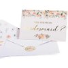 VNS Creations Bridesmaid Proposal Cards. Box set of 8 Will You Be My Bridesmaid and 2 Maid of Honor Cards. 4 x 6 Floral Cards with Gold Foil Ideal for Bridal Party or to go with Bridesmaid Gifts