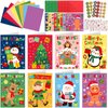 Moinchore 32 Pack Christmas Cards Xmas Crafts DIY Cards with Envelopes Merry Christmas Crafts Kit Christmas Tree Santa Elk Greeting Cards Xmas Stickers Cards DIY for Kids Christmas Party Supplies