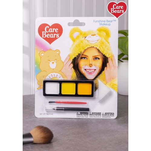 Care Bears Funshine Bear Makeup Kit, Yellow Cream Costume Makeup for Halloween, 3-color Palette