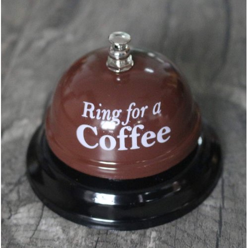 KiaoTime Desk Kitchen Bar Counter Top Service Call Bell Ring for a Coffee Desk Top Bell Ring for Service Call Bell Stage Hens Party Wedding Accessory (Ring for a Coffee)
