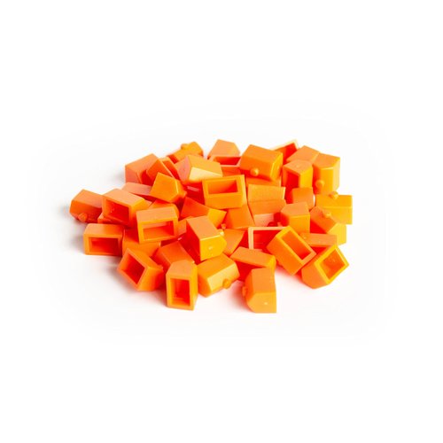 Plastic Houses: Orange Color Board Game Replacement House (Colored Miniature Town & City Buildings, Board Game Playing Pieces) | 50 Pieces