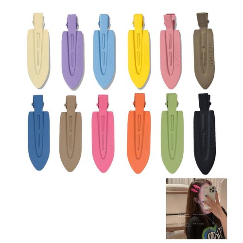 12Pcs no bend hair clips on bangs for women makeup styling duck bill small hair clips candy color creaseless hair clips