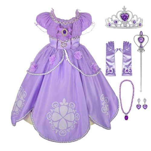 Lito Angels Baby Girls' Princess Dress Up Costume Purple Fancy Party Dress Outfit with Accessories Size 24 Months B