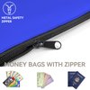 Isink 3 Pack Money Bag,Money Bags with Zipper for Cash,Bank Deposit Bags with Zipper,Bank Bag, Cash Bag,Money Pouch,11.2x6.3 inches (3 Colors,6 cards)