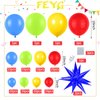 Red Blue Yellow Green Balloon Arch Kit, Carnival Circus Balloon Garland Kit with Star Foil Balloons Blue Yellow Green Balloons Party Supplies for Birthday Party Carnival Party Video Game Party