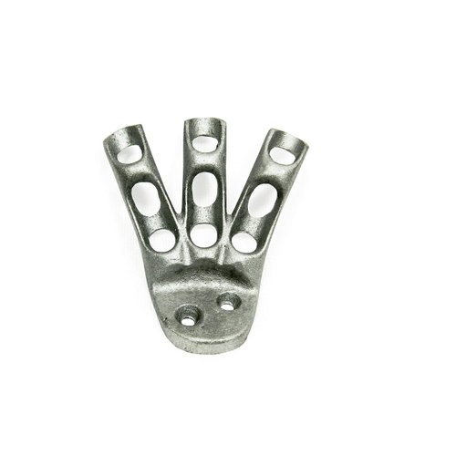 3 HOLE BRACKET for Small Stick Flags - Three Fingered Stick flag thick cast aluminum wall mount bracket for 3/8" diameter stick, Classroom bracket, Made in USA