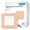 Dimora Silicone Foam Dressing with Border 20 Pack Adhesive 4"x4" Waterproof Wound Dressing Bandage for Wound Care
