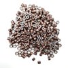 QIANSEE 500Pcs 5mm Brown Beads for Hair Micro Beads for Extensions Silicone Hair Tinsel Beads Micro Rings for Hair Extensions Feather Hair Extensions Tools