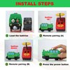 HANQIANN Battery Operated Train Set for Wooden Train Track,Electric Magnetic Locomotive Train Set Remote Control Train Vehicles Toy with Figures for Toddlers