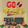 Go 49ers Foil Balloons Banner Football 2025 Party Decorations, Football Theme Go Niners Balloons Banner Touch Down Balloons Sport Game Day Party Decorations