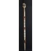 OMA Wooden Hand Crafted Skull Skeleton Walking Cane Stick Halloween Goth Staff Decoration Home Decor XL Size