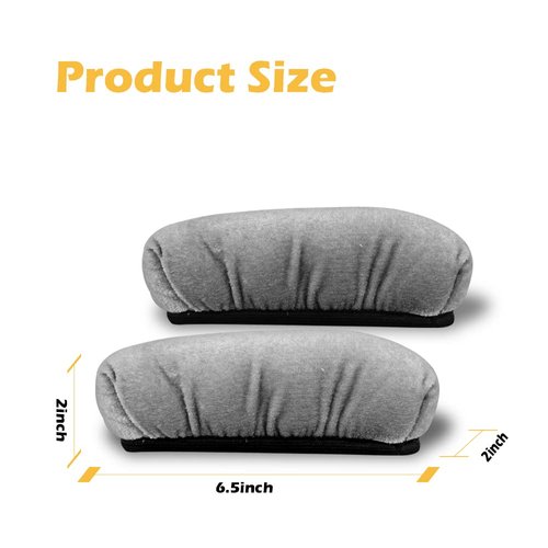 Elfzone Crutch Pads for Armpits - 2PCS - Universal Medical Padding for Crutches for Adults, Washable Padded Covers with Thick Soft Memory Foam, Crutches Accessories for Kids, Senior, Pearly Gray