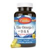 Carlson - Elite Omega-3 Plus D & K, 700 mg Omega-3s + D3 & K2, Function, Bone Health & Immune Support, Lemon, 60 Softgels