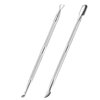 2PCS Cuticle Pusher and Cutter Remover, Xunxmas Salon Nail Scraper for Gel Polish, Stainless Steel Manicure and Pedicure Cleaner Tool for Fingernail and Toenail (Silver)