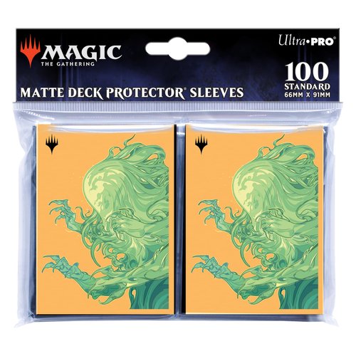 Ultra PRO - MTG Commander Masters 100ct Standard Size Card Sleeves - Omnath, Locus of Mana Artwork, Matte Finish with ChromaFusion Technology, Protect Magic: The Gathering Cards, Standard Size Cards