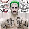 FANRUI 6 Sheets Joker Tattoos Halloween Face Makeup Kit, Halloween Joker Temporary Tattoos For Men Women Adults, Smile Face Clown Damaged Tattoo Joker Prisoner Cosplay Costumes And Party Accessories