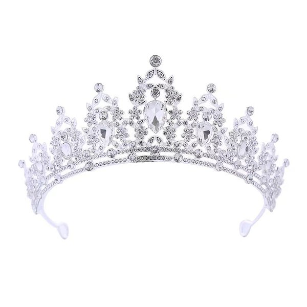 yuruyi Princess Tiara Crown for Women，Queen Crown Tiara for Bride, Silver Crystal Crown Diadem Bride Royal Queen Headband Princess Quinceanera Pageant