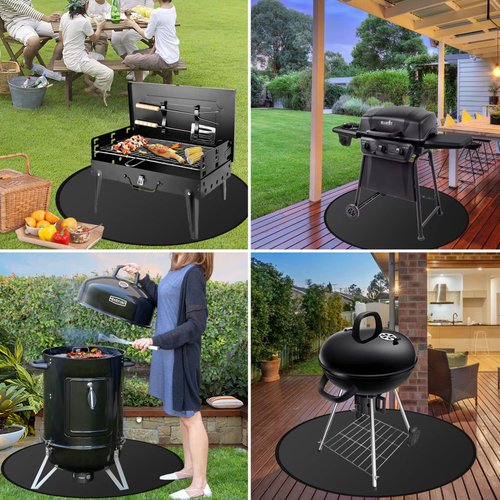 NEZUIBAN Fireproof Grill Pad,36'' Fire Pit Mat for Outdoor Grill,Under Grill Mat