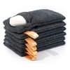 6-Pack Soap Pocket Exfoliating Soap Saver Pouch, Body Scrubber Rough Sponge Exfoliator for Bath or Shower, Gray Mesh Bar Soap Foam Lather Pouch