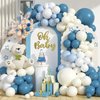 Dusty Blue Balloon Arch Kit,Baby Blue Sand White Matte Balloons for Kids Boy Baby Shower Decorations Birthday Wedding Graduation Bridal Engagement Anniversary Party Supplies