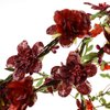Floral Fall Adjustable Bridal Flower Garland Headband Flower Crown Hair Wreath Halo F-83 (Style 2 Red)