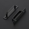 Ravinte Barn Door Handles 2 Pack Sliding Door Handle 5" Hole Center Barn Door Handles Black Cabinet Handles Door Pull Handle Zinc Alloy Door Pulls with Plate for Sliding Closet Door Handle