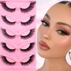 Fox Eye Lashes Wispy Eyelashes 18mm Cat-Eye Lashes Angel Wing Lashes Faux Mink False Eyelashes Natural Look 5 Pairs pack(XF05)