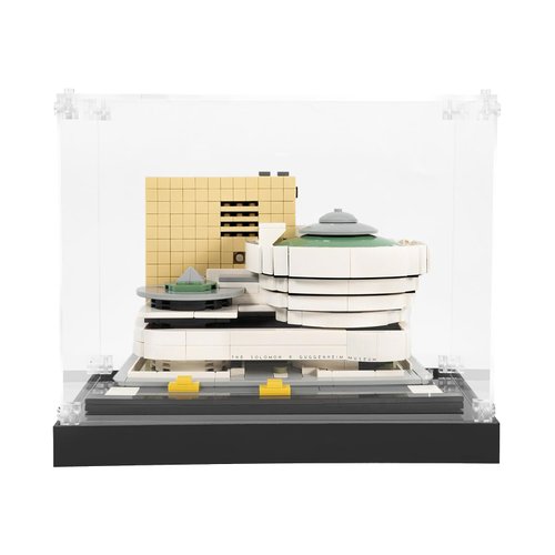iCUANUTY Acrylic Display Case for Lego Architecture Solomon R. Guggenheim Museum 21035 Building Kit,Dust-Proof Display Box for Lego 21035,Size: 7.87x7.87x9.84 in (NOT Included The Model)