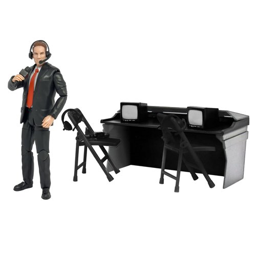Deluxe Commentators Playset with Announcer Figure for Wrestling Action Figures