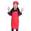 ALIPOBO Kids Apron and Chef Hat Set, Children's Adjustable Bib Apron with 2 Pockets. Cute Boys Girls Kitchen Apron for Cooking, Baking, Painting, Training Wear (2-5 Year, Red)